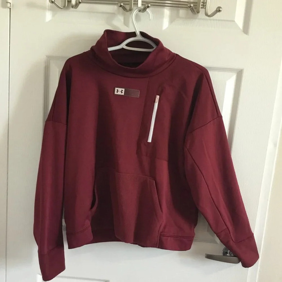 Under Armour -  Womens Armour Mxed Media Mock Neck T-Shirt Sweatshirt Size XL - Picture 3 of 10